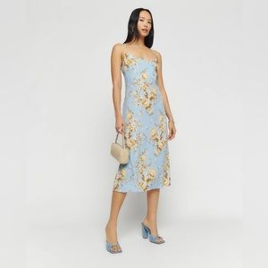 Reformation Dover midi slip dress in Heavenly 8 NWT